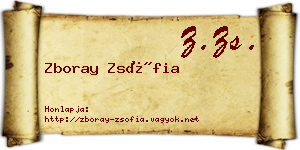 Zboray Zsófia névjegykártya