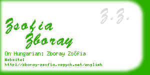 zsofia zboray business card